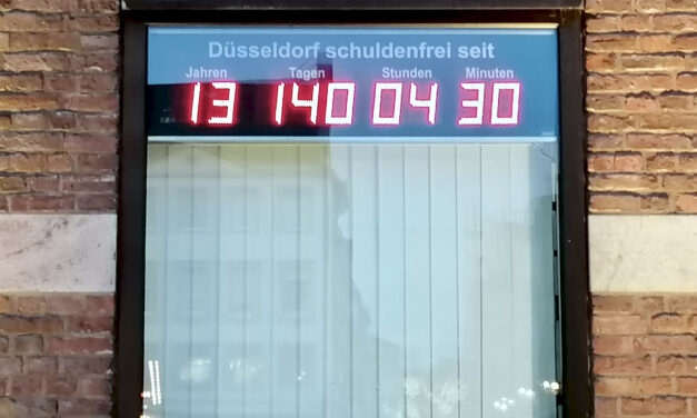 Schuldenfreiheitsuhr am Rathaus wird Donnerstag abgestellt&nbsp;?