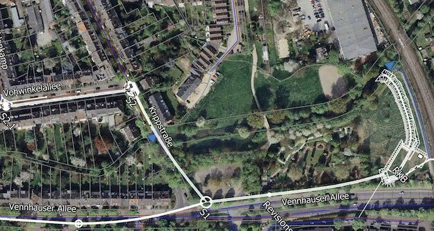 Bau eines Regenklärbeckens und Kanals an der Vennhauser Allee