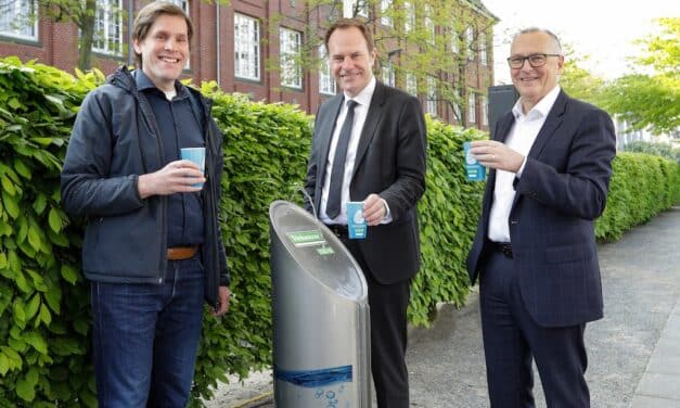 Düsseldorfs zehnter Trinkbrunnen  sprudelt ab sofort im Stadtwerke-Park