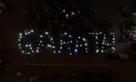 Drohnenfoto der Aktion “Garath leuchtet”