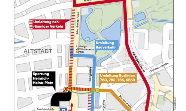 Baubeginn und neue Verkehrsführung am Heinrich-Heine-Platz