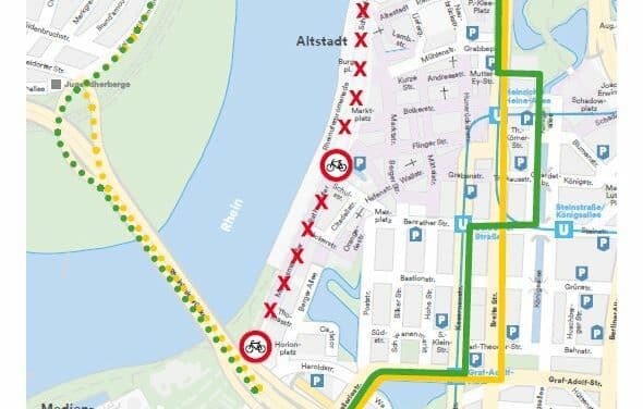 Aufbauarbeiten Japantag starten — Radverkehr wird temporär umgeleitet