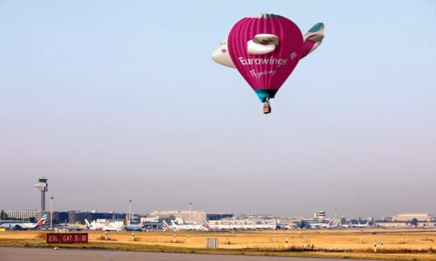 Im Heißluftballon vom Flughafen Düsseldorf nach Mallorca Jungfernfahrt mit Eurowings am 8.&nbsp;Juli