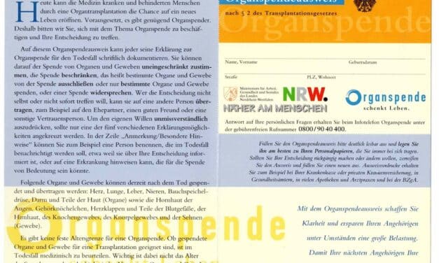 Einführung der Widerspruchslösung bei Organspenden – Mehrheit im Bundesrat für Initiative aus Nordrhein-Westfalen