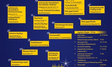 Lebendiger Adventskalender in Gerresheim: 22 Aktionen an 17 Orten – Gerresheim leuchtet