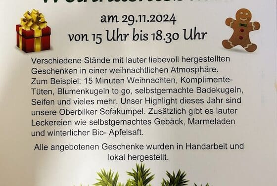 Einladung zum Weihnachtsbasar in Düsseldorf-Oberbilk