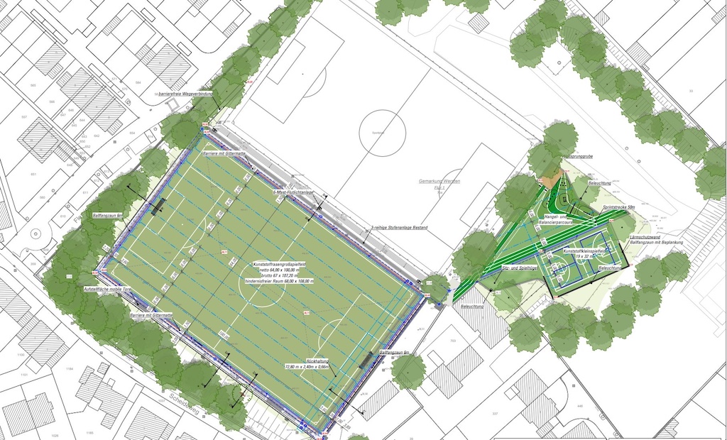 Die Vereinssportanlage am Dechenweg/Scheideweg in Wersten soll modernisiert werden. Die Planung wurde im Sportausschuss vorgestellt,(c)Landeshauptstadt Düsseldorf/Sportamt