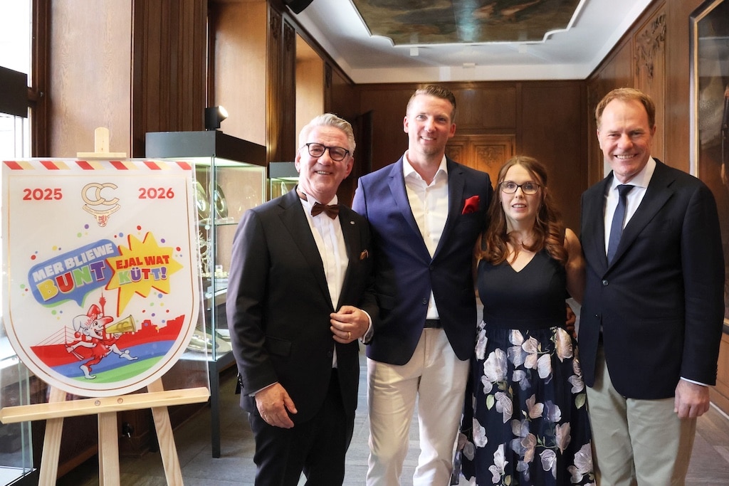 CC-Präsident Lothar Hörning , das neue Prinzenpaar Marcus Hülscher und Nicole Nothen  und Oberbürgermeister Dr. Stefan Keller