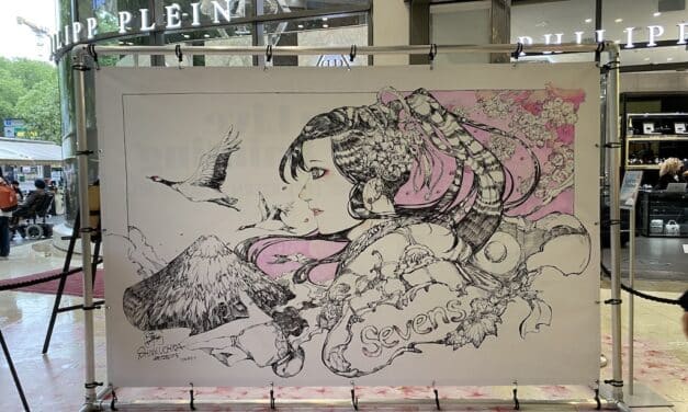 Manga-Kunstwerk für den guten Zweck: Live-Performance im SEVENS Düsseldorf