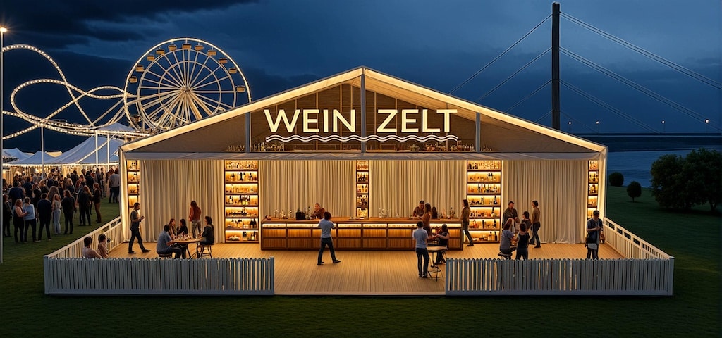 Das Weinzelt auf der Rheinkirmes © Weinzelt/ KI-generiertes Bild