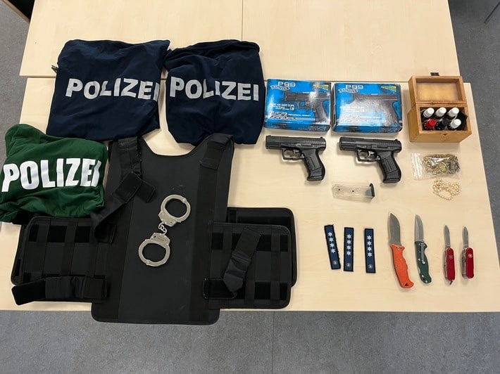 Sichergestellte Gegenstände © Polizei Düsseldorf