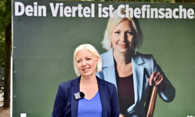 „Dein Viertel ist Chef­in­sache“ – Clara Gerlach startet Plakat­kampf ohne direkte Parteibezüge