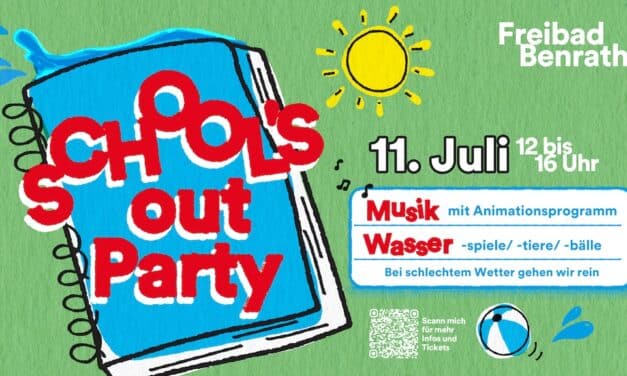 Buntes Ferienvergnügen im Wasser: School’s‑out-Party im Freibad Benrath