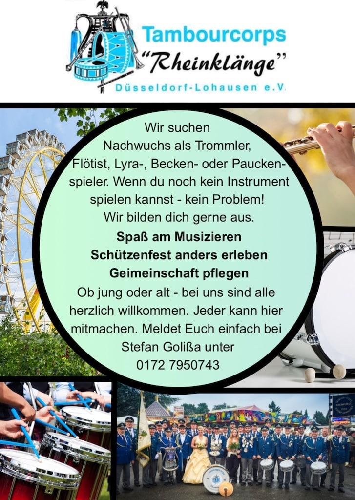 Flyer Nachwuchs TBC Flyer: Tambourcorps Rheinklänge<br />