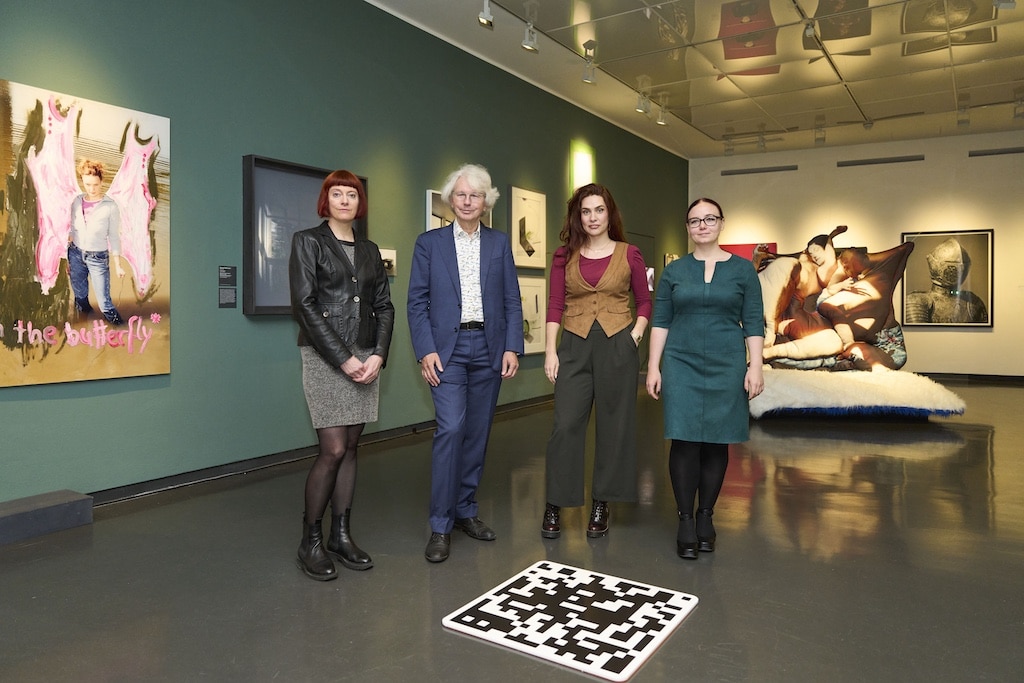 Das Kuratorenteam: Tatjana Nicholson, Dr. Christoph Danelzik-Brüggemann, Laura Heise und Isabell Bianca Centmayer (v. l.) © Landeshauptstadt Düsseldorf/Claus Langer