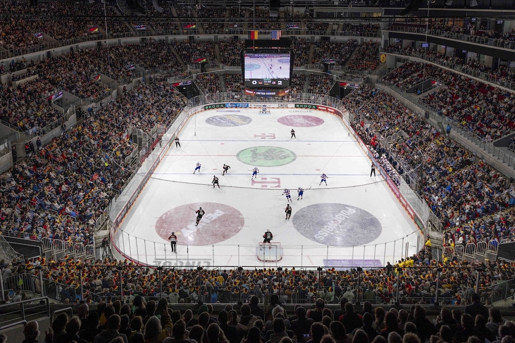Eishockey Länderspiel: Deutschland gegen USA am 04.05.2025, Düsseldorf. © D.SPORTS/Kenny Beele
