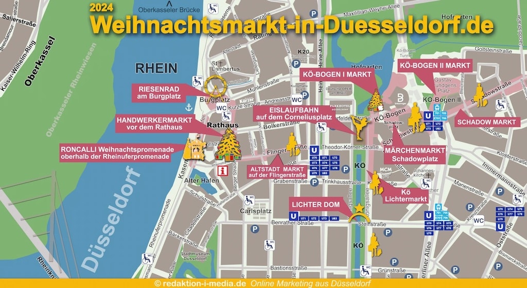 Lageplan aller Weihnachtsmärkte © Landeshauptstadt Düsseldorf