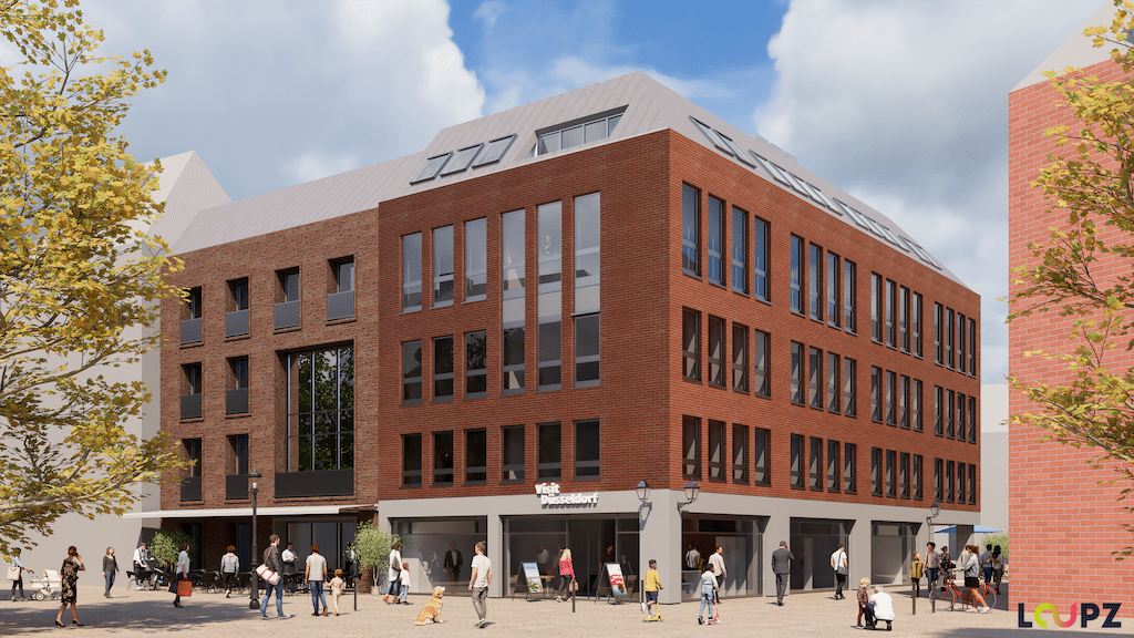 Visualisierung der Sanierung und Modernisierung des Bürodienstgebäudes an der Akademiestraße 2 © LOUPZ GmbH & Co. KG