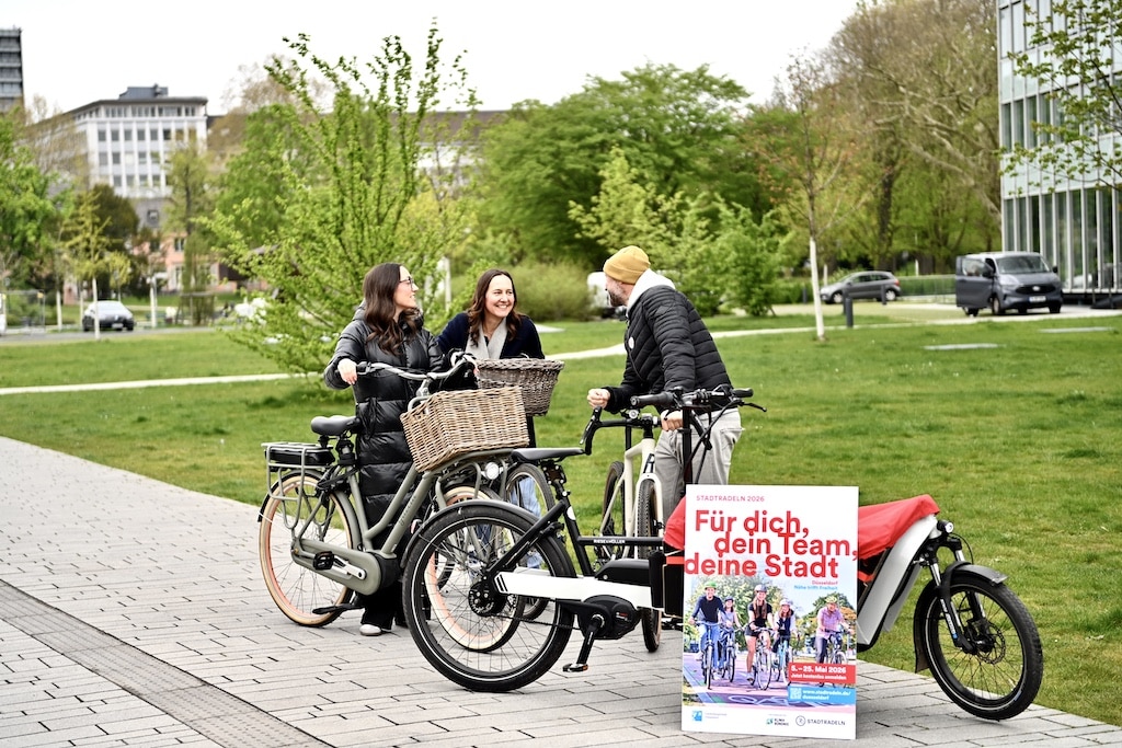 Aufruf zum Mitmachen beim Stadtradeln: Die Landeshauptstadt Düsseldorf beteiligt sich in diesem Jahr bereits zumdreizehnten Mal in Folge am Wettbewerb Stadtradeln des Klima-Bündnisses, dem größten kommunalen Netzwerk für Klimaschutz. © Lokalbüro