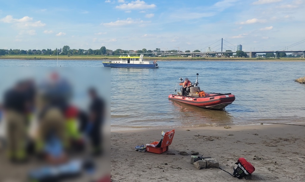 Einsatz am Rhein in Düsseldorf © WSP Düsseldorf