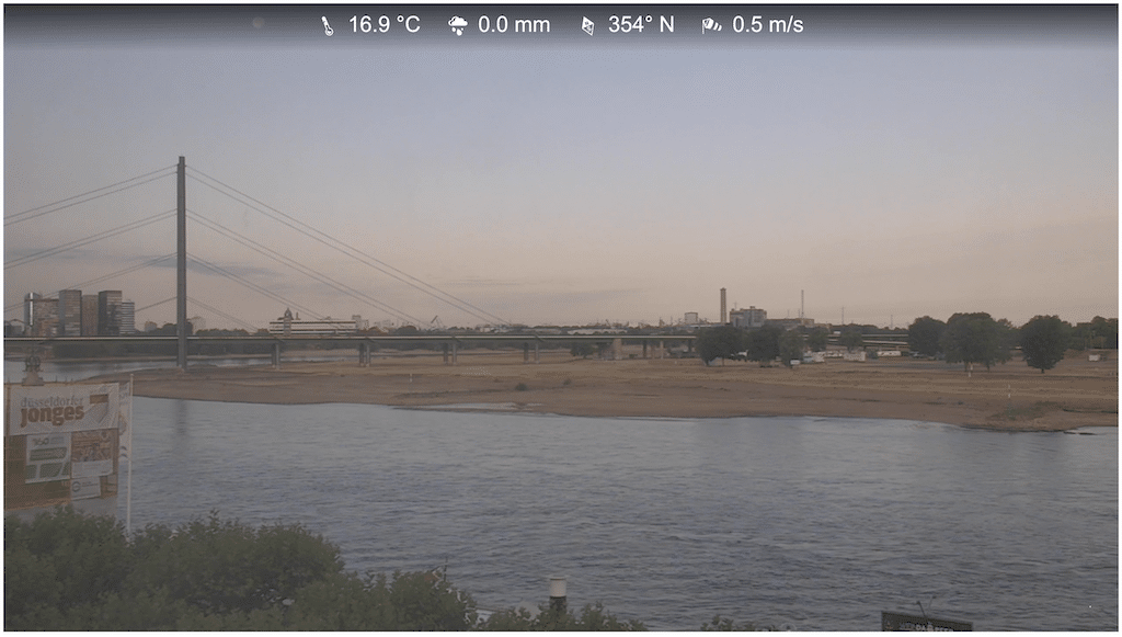Screenshot der Webcam der Stadt Düsseldorf vom 1.08.2026 7:30 Uhr