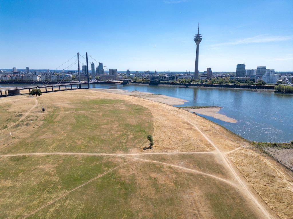 So niedrig stand das Wasser im Rhein hier noch nie © Olaf Oidtmann So niedrig stand das Wasser im Rhein hier noch nie © Olaf Oidtmann