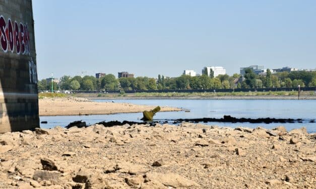 Rheinpegel in Düsseldorf erreicht neuen Tiefstand