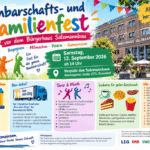 Nachbarschaftsfest verwandelt Vorplatz des Salzmannbaus in ein buntes Familienfest