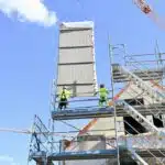 Fliegende Fassaden: Auf der bwb-Großbaustelle in Stockum