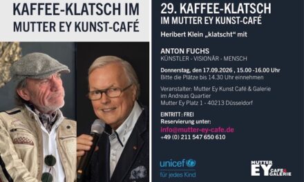 Kölner Kult-Künstler Anton Fuchs beim 29. Kaffee-Klatsch im Mutter Ey Kunst Kaffee