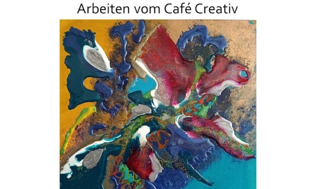 Acrylbilder und Resinobjekte im Café Grenzenlos