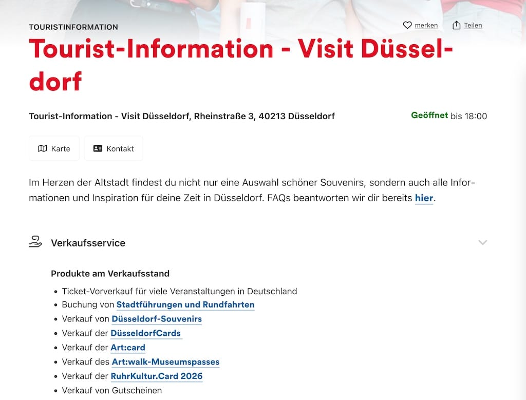 Angebot auf der Seite Souvenier der Touristikinfo Angebot auf der Seite Souvenier der Touristikinfo