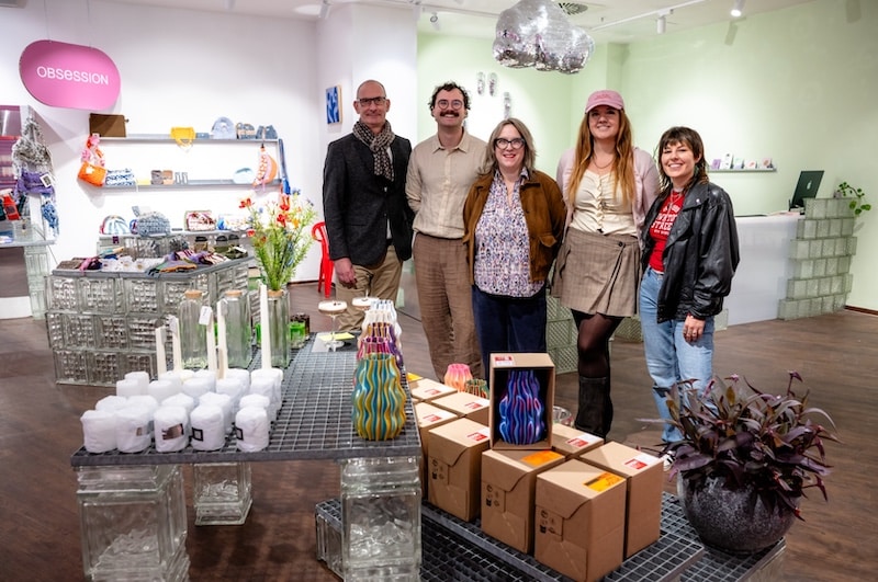 (v.L.n.r.) Alexander Balzer, Lorenz Uhl, Prof. Katharina Drasdo, Lisa Florack, Heidi Koschmieder © Andreas Endermann